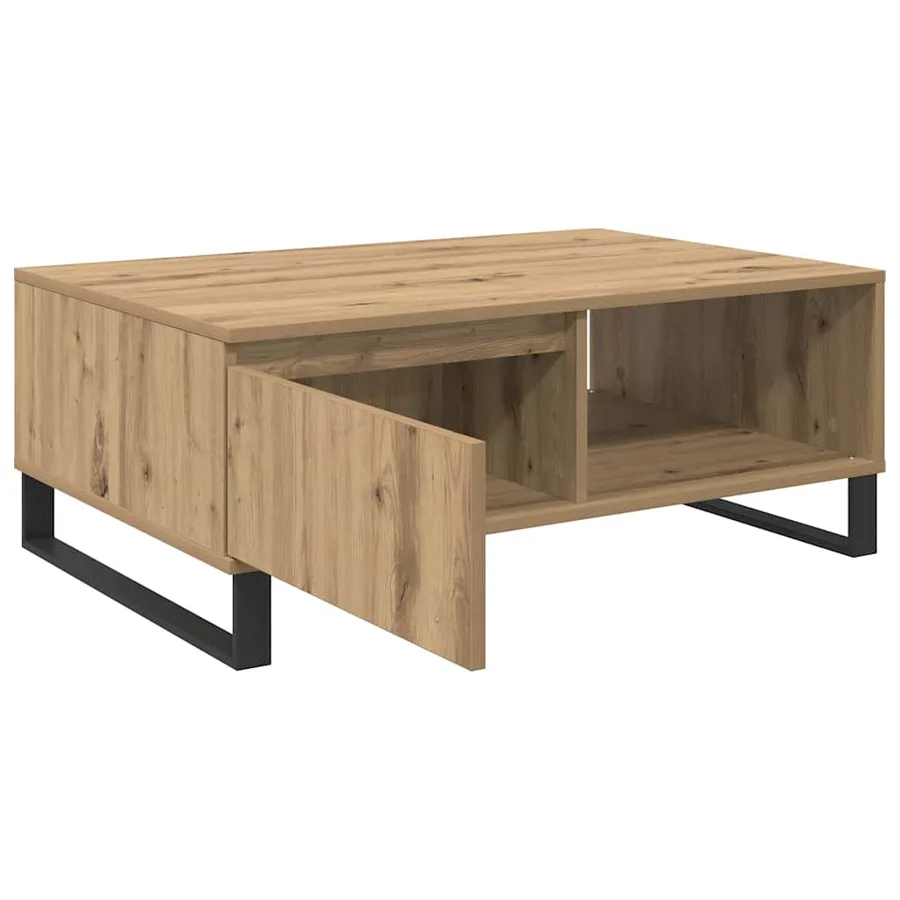 Table basse Chêne artisanal 90 x 60 x 35 cm Bois d'ingénierie - 5