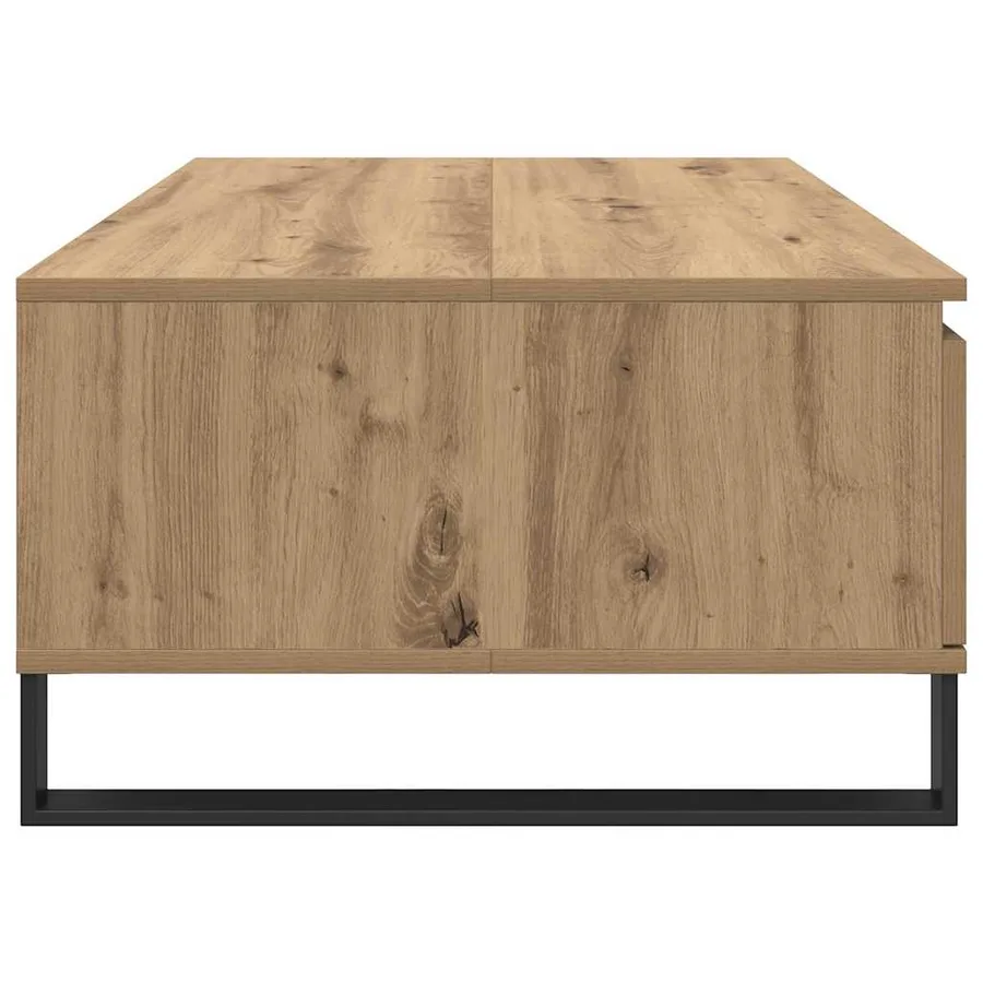 Table basse Chêne artisanal 90 x 60 x 35 cm Bois d'ingénierie - 7