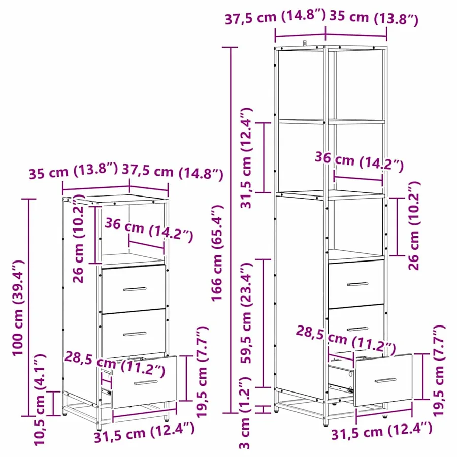 Ensemble de mobilier de salle de bain 4 pcs Bois Ancien - 20