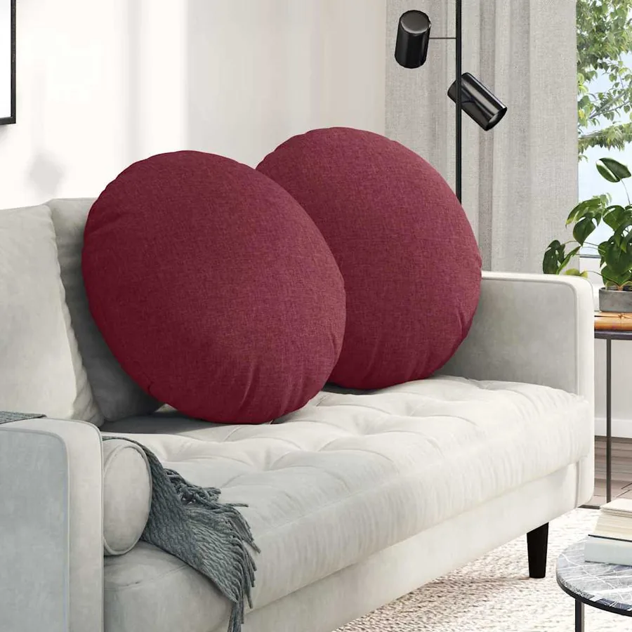 Coussins de siège 2 pcs Bordeaux Ø80 x 29 cm tissu