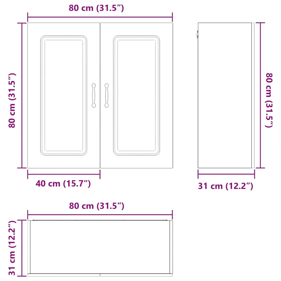 Panneau de lave-vaisselle Kalmar Chêne brun 80 x 31 x 80 cm - 12
