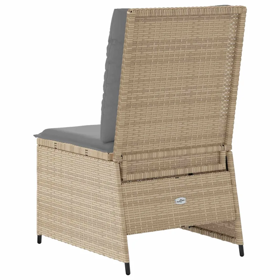 Canapé de jardin avec coussin Beige et gris polyrotin - 6