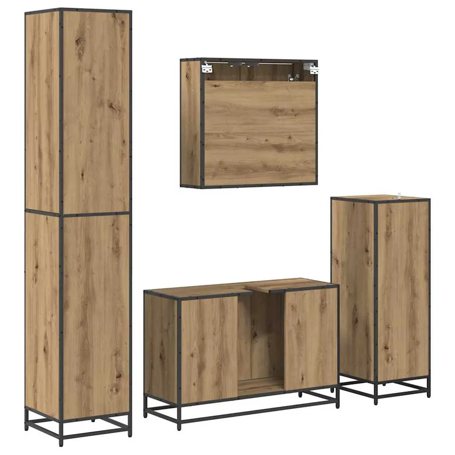 Ensemble de mobilier de salle de bain 4 pc Chêne artisanal - 10