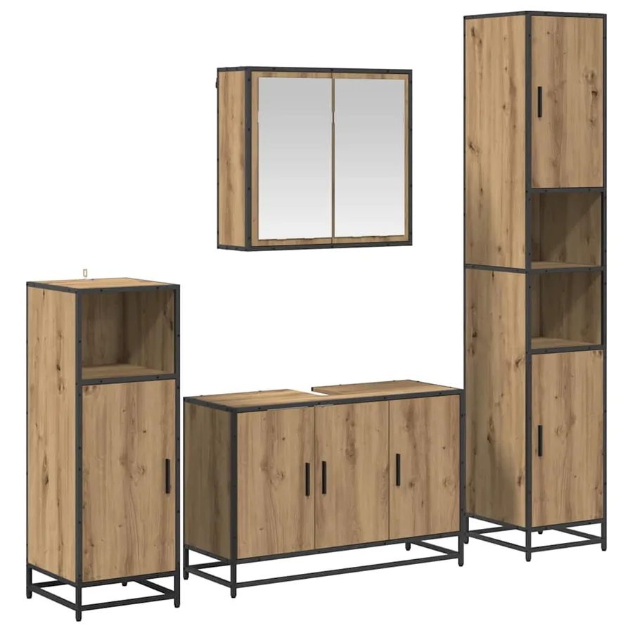 Ensemble de mobilier de salle de bain 4 pc Chêne artisanal - 2