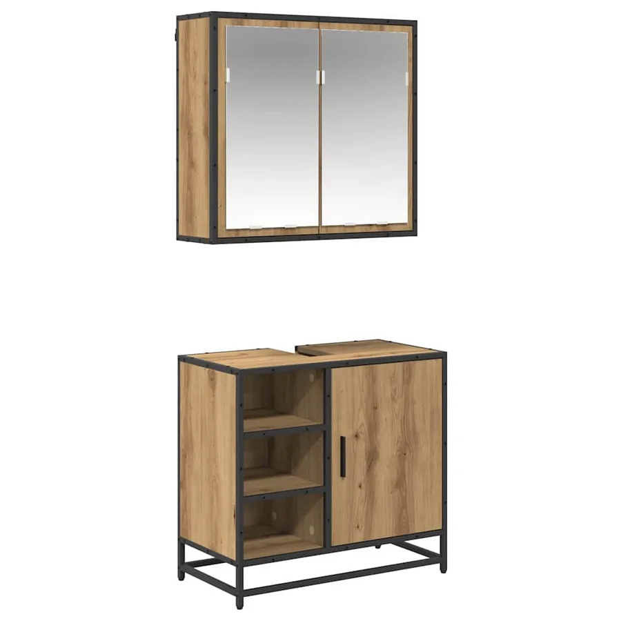 Ensemble de mobilier de salle de bain 2 pc Chêne artisanal - 2