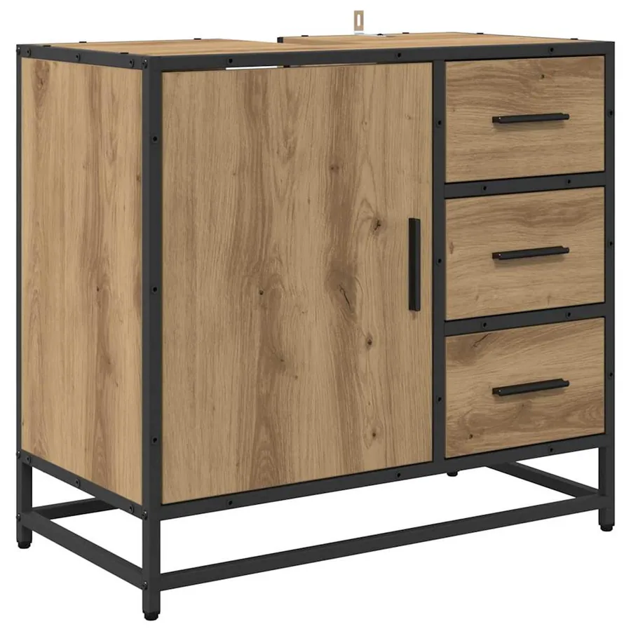 Ensemble de mobilier de salle de bain 4 pc Chêne artisanal - 6