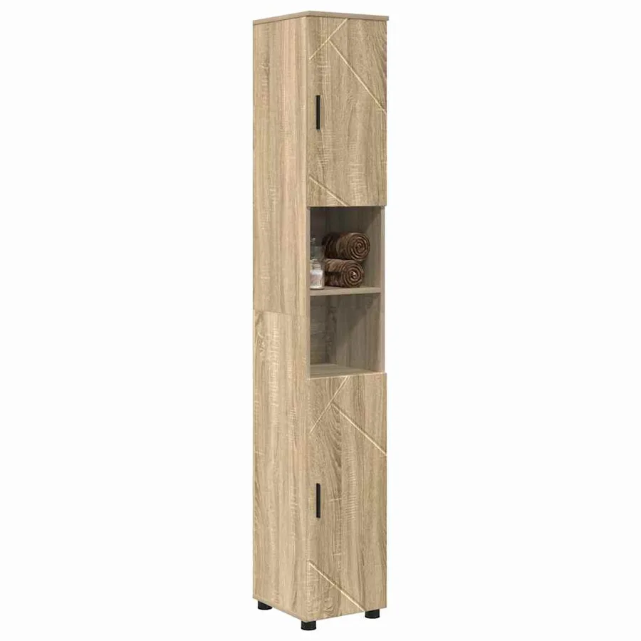 Cabinet de salle de bain Chêne Sonoma 30 x 35 x 192 cm - 3