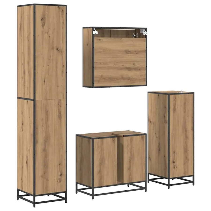 Ensemble de mobilier de salle de bain 4 pc Chêne artisanal - 10