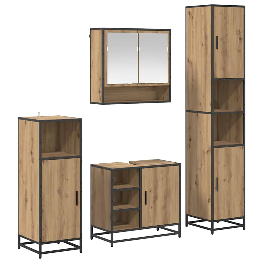Ensemble de mobilier de salle de bain 4 pc Chêne artisanal - 2