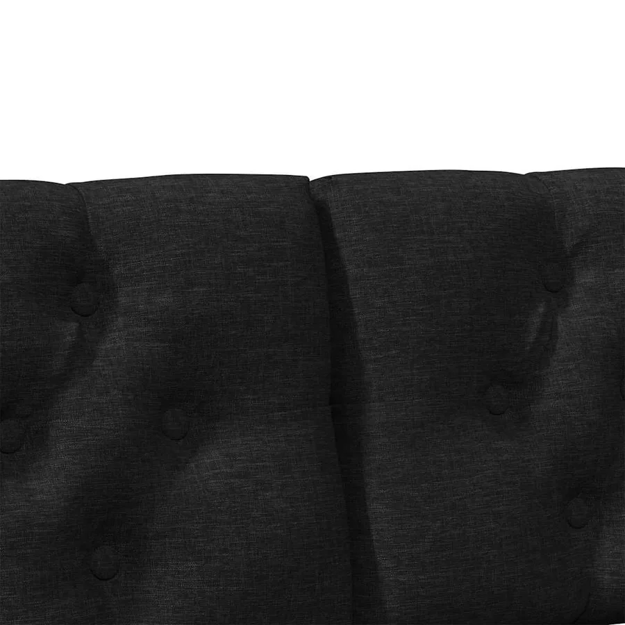 Tête de lit capitonnée Noir 150 cm Pin massif - 7