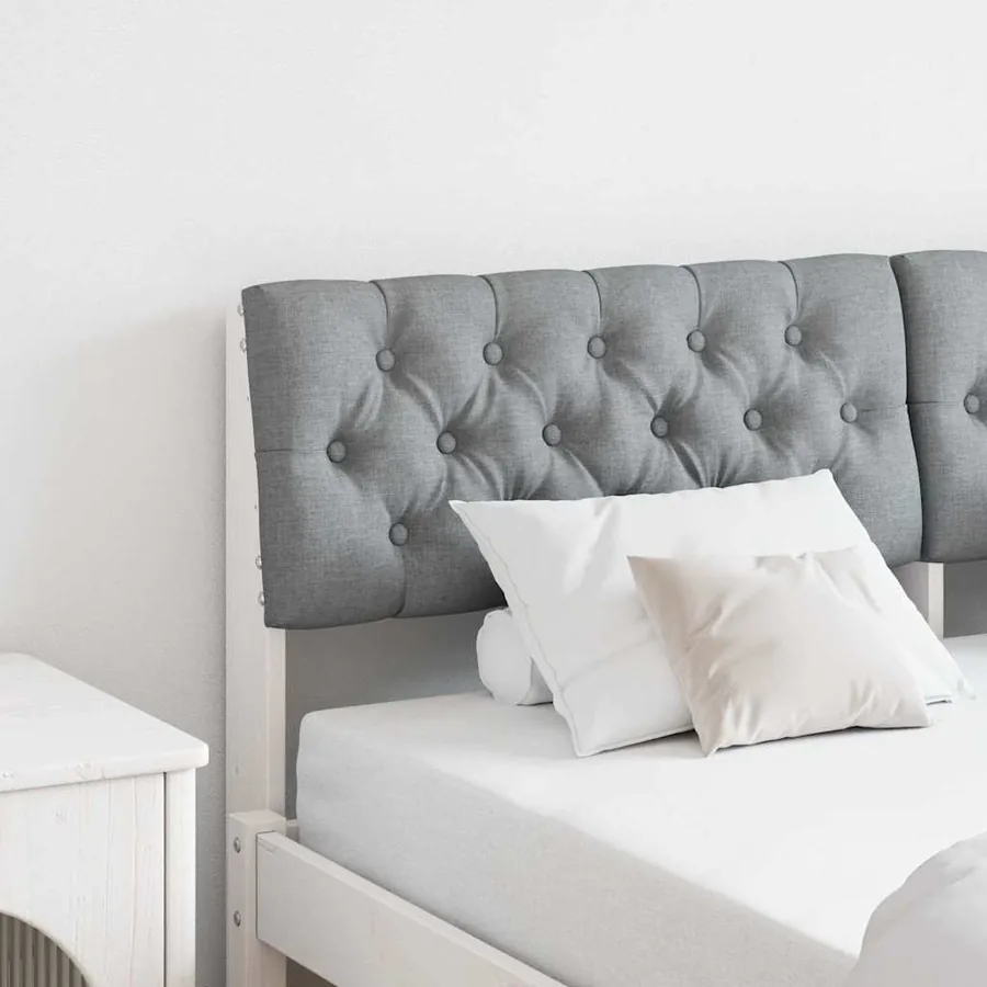 Tête de lit capitonnée Gris clair 150 cm Pin massif
