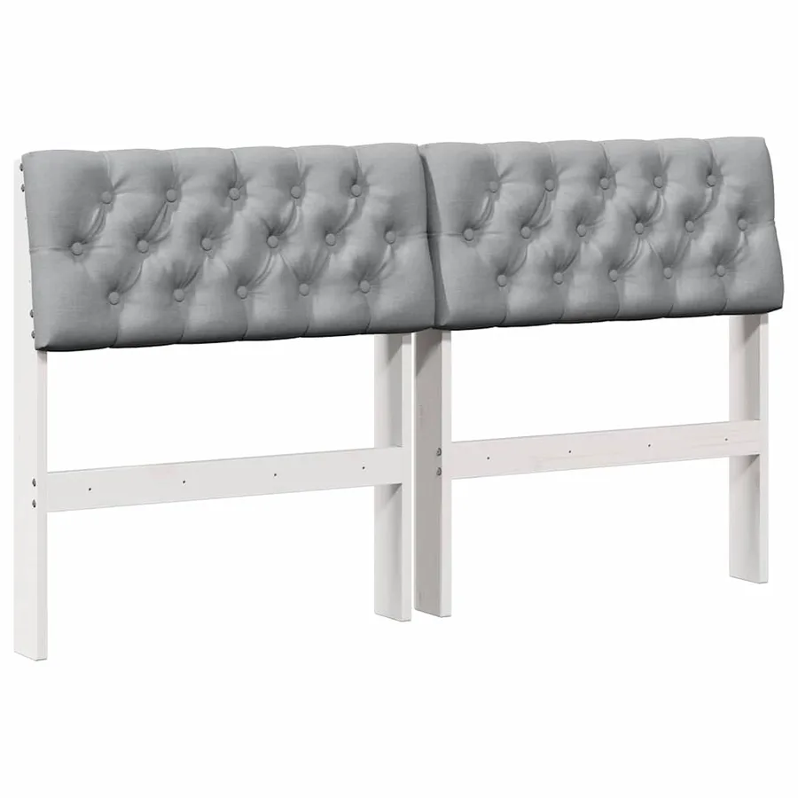 Tête de lit capitonnée Gris clair 150 cm Pin massif - 2