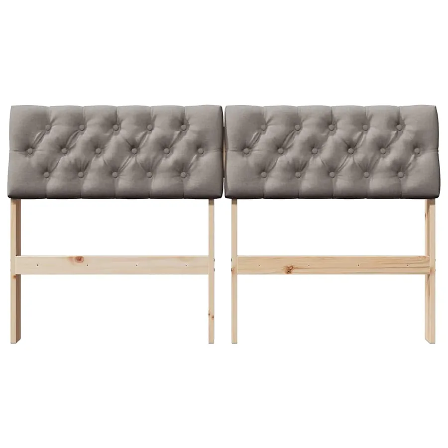 Tête de lit capitonnée Taupe 160 cm Pin massif - 4