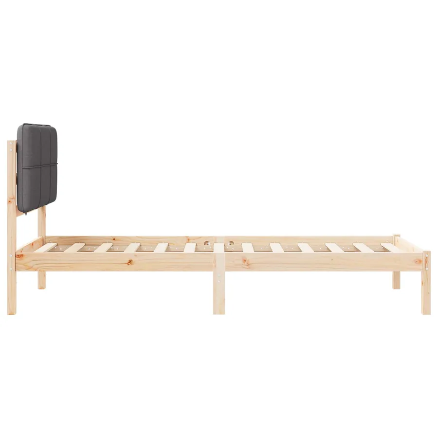 Cadre de lit avec tête de lit rembourrée Gris foncé 90 x 200 cm - 6