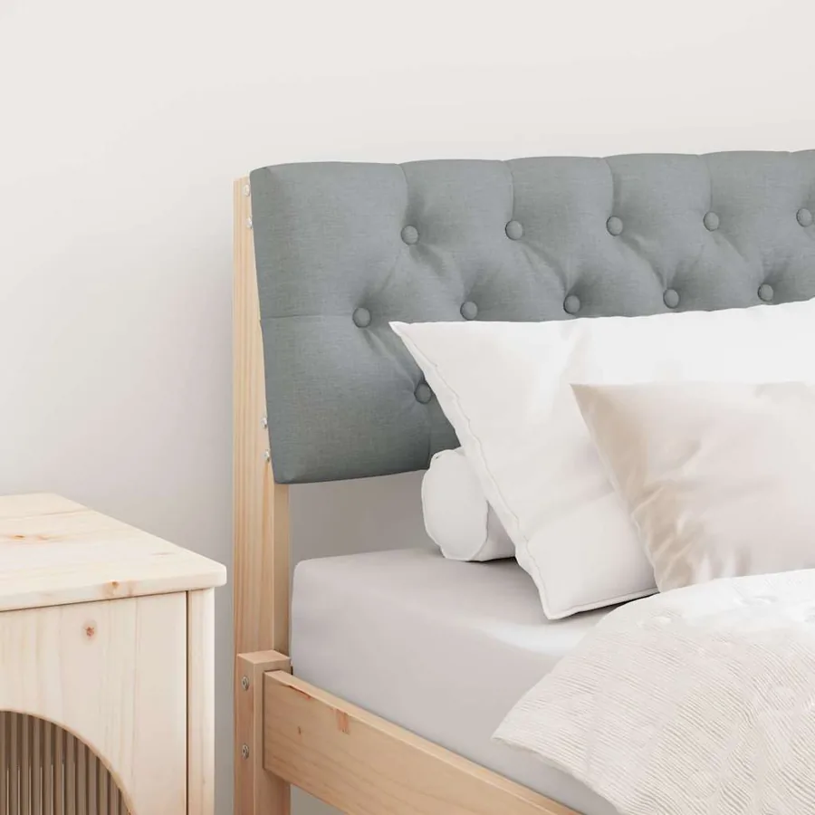 Tête de lit capitonnée Gris clair 80 cm Pin massif