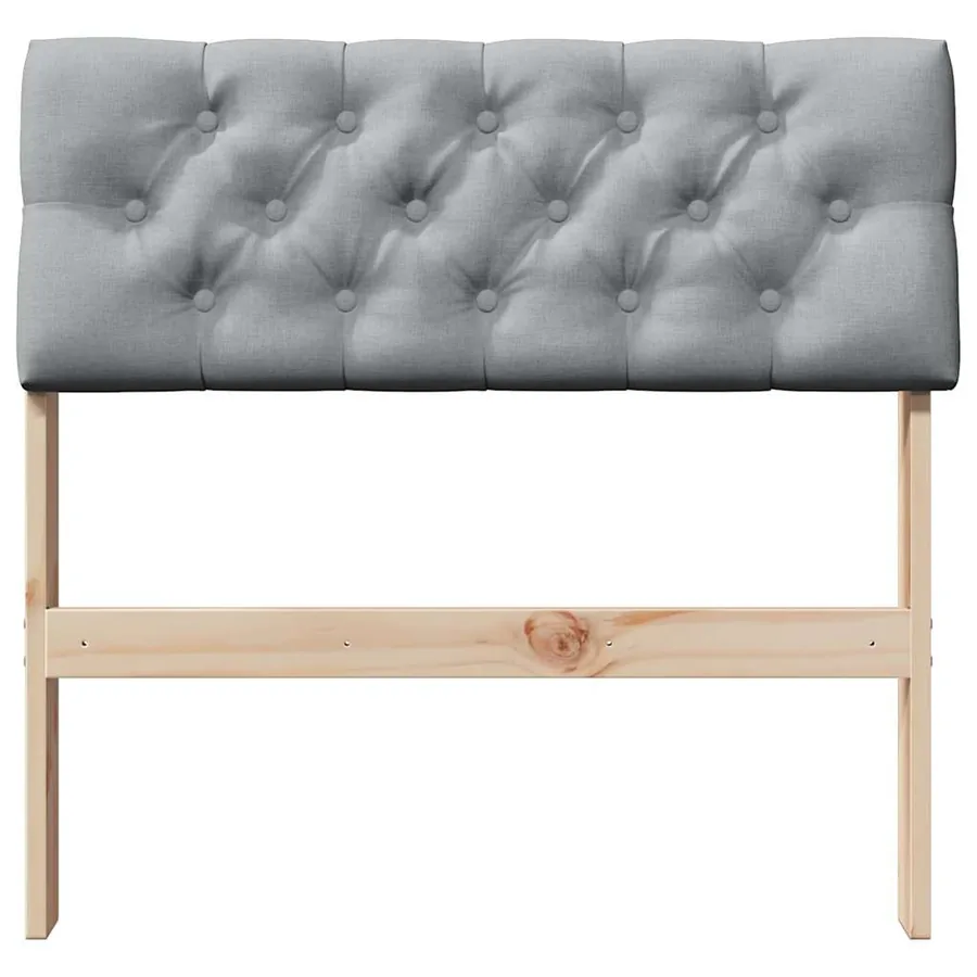 Tête de lit capitonnée Gris clair 80 cm Pin massif - 4