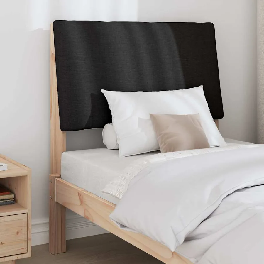 Tête de lit capitonnée Noir 80 cm Pin massif - 3
