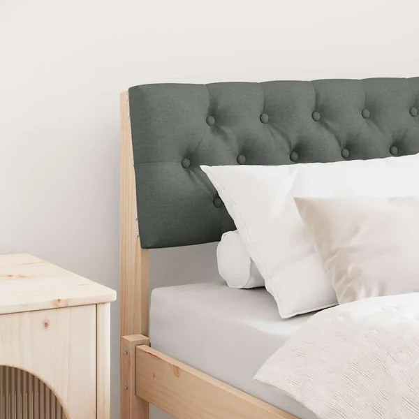 Tête de lit capitonnée Gris foncé 80 cm Pin massif