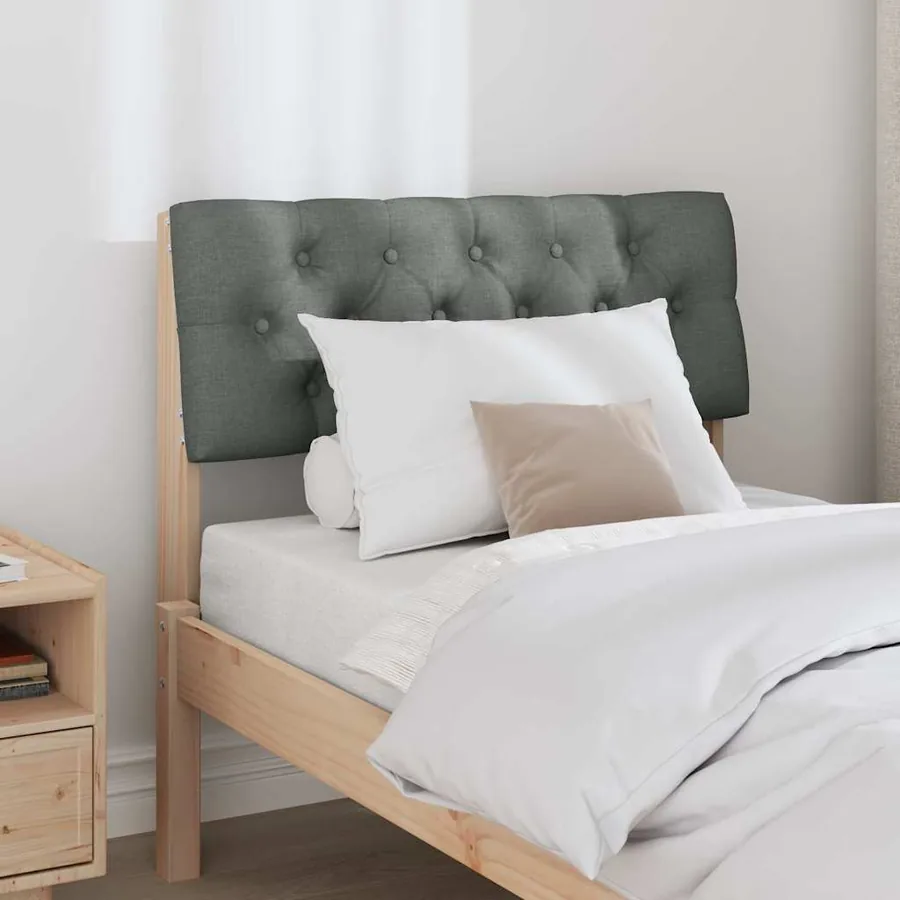 Tête de lit capitonnée Gris foncé 80 cm Pin massif - 3