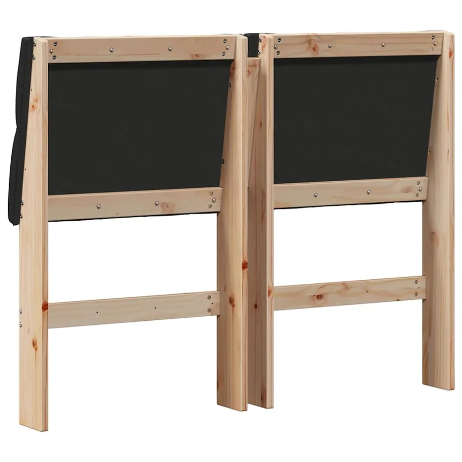 Tête de lit capitonnée Noir 120 cm Pin massif - 6