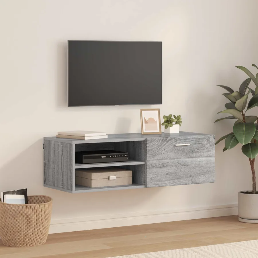Cabinet en Bois avec tiroir Gris Sonoma 100,5 x 39 x 30 cm
