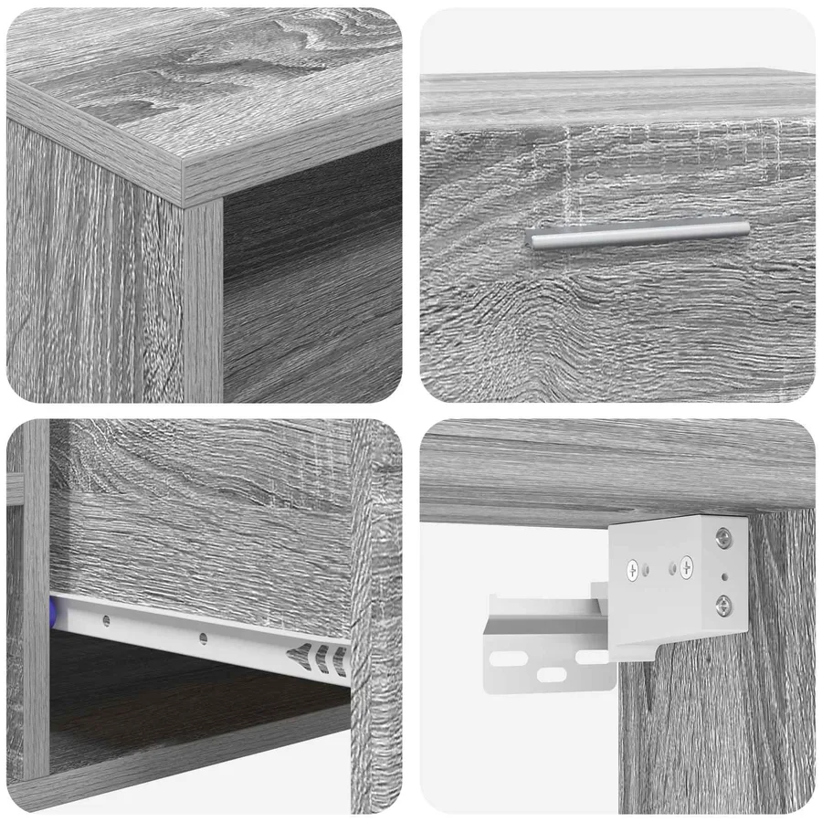 Cabinet en Bois avec tiroir Gris Sonoma 100,5 x 39 x 30 cm - 10