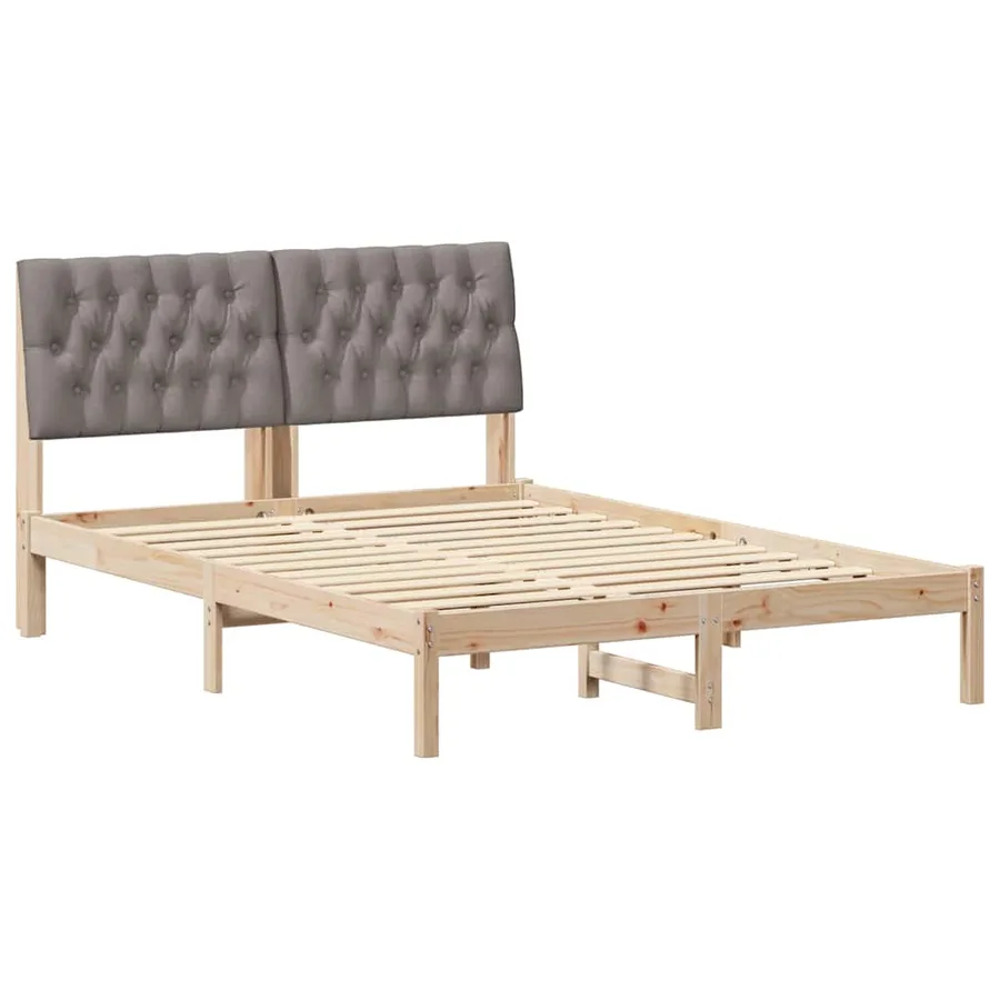 Cadre de lit avec tête de lit rembourrée Marron 135 x 190 cm - 2