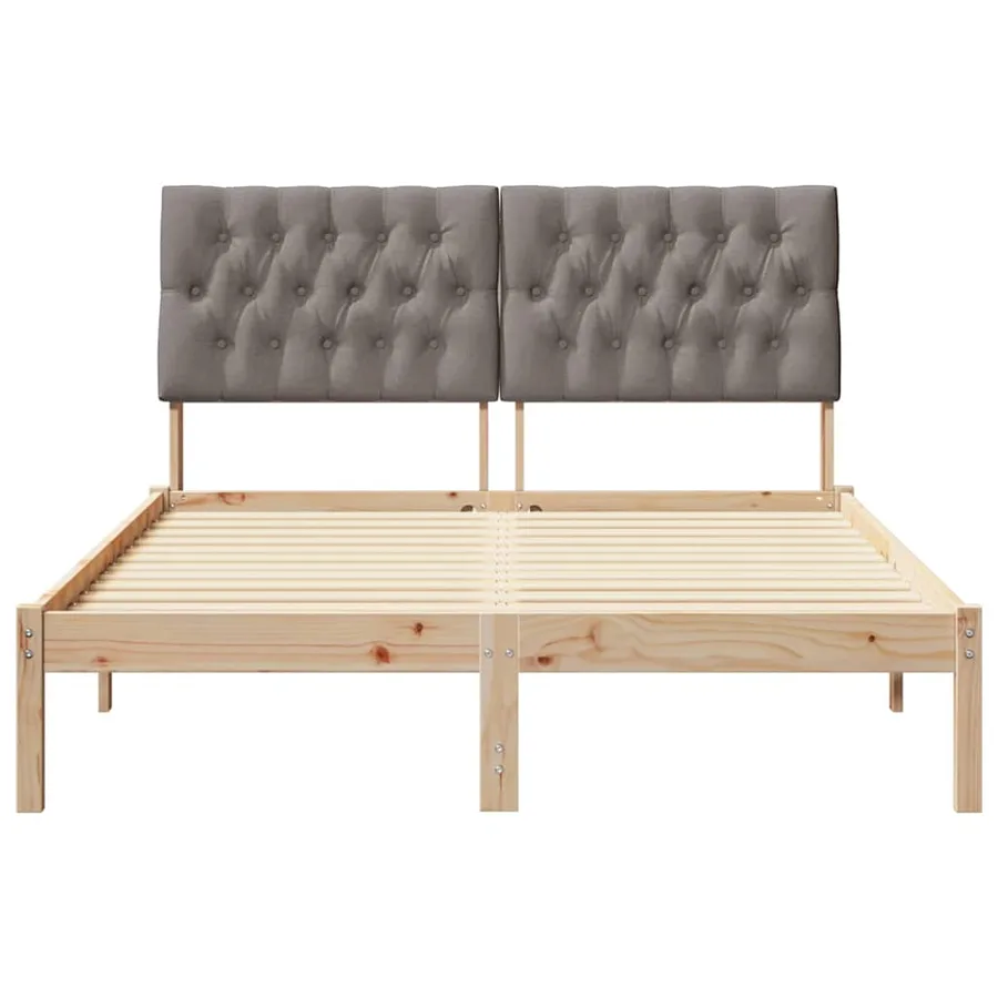 Cadre de lit avec tête de lit rembourrée Marron 135 x 190 cm - 5