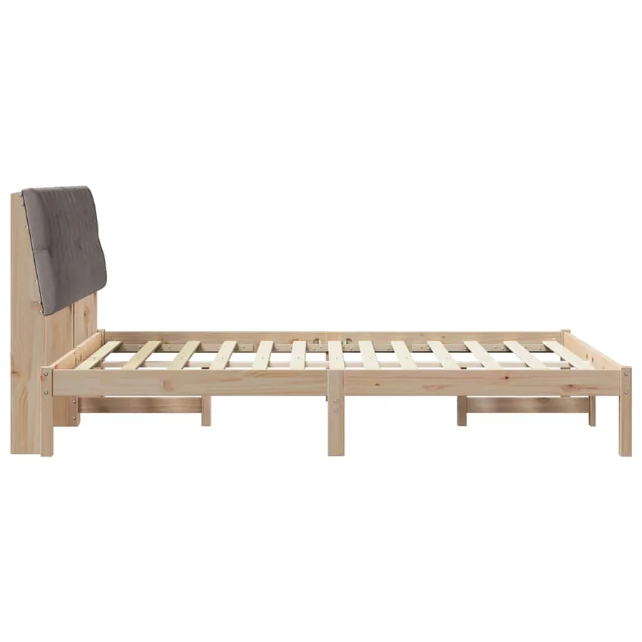 Cadre de lit avec tête de lit rembourrée Marron 135 x 190 cm - 6
