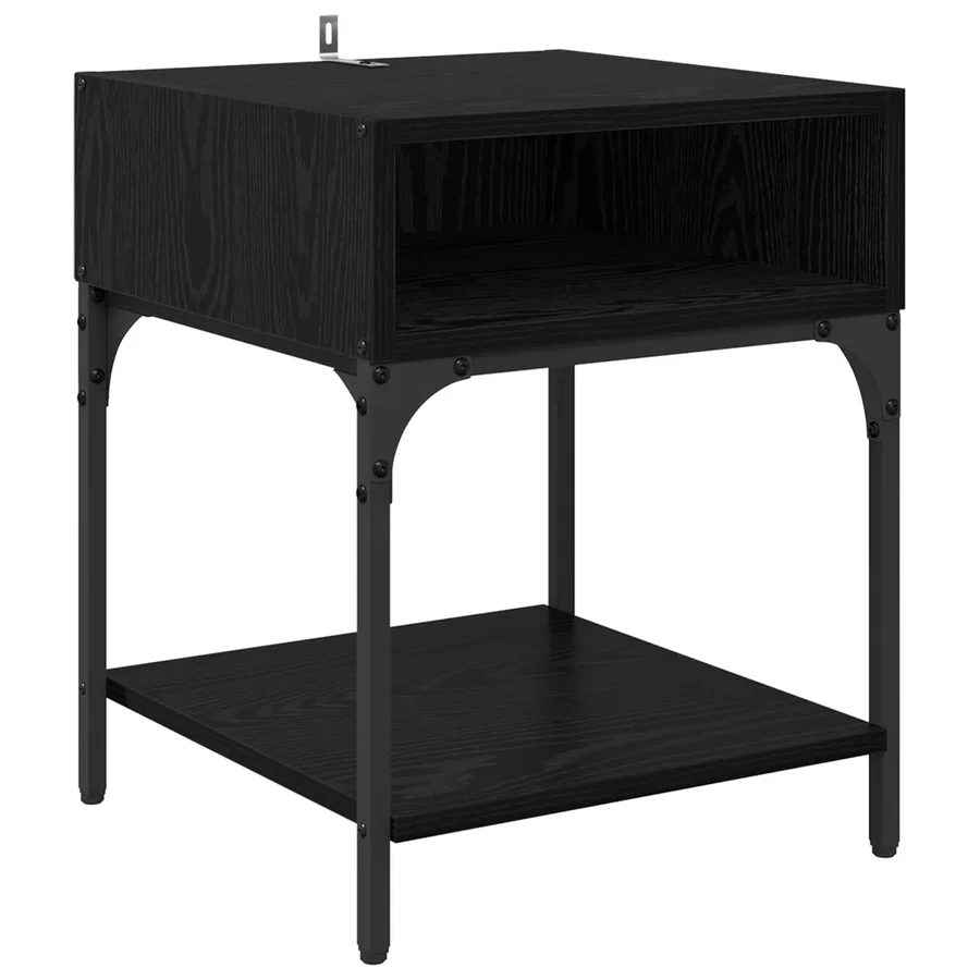 Table de chevet Chêne noir 40 x 40 x 50 cm Bois d'ingénierie - 2