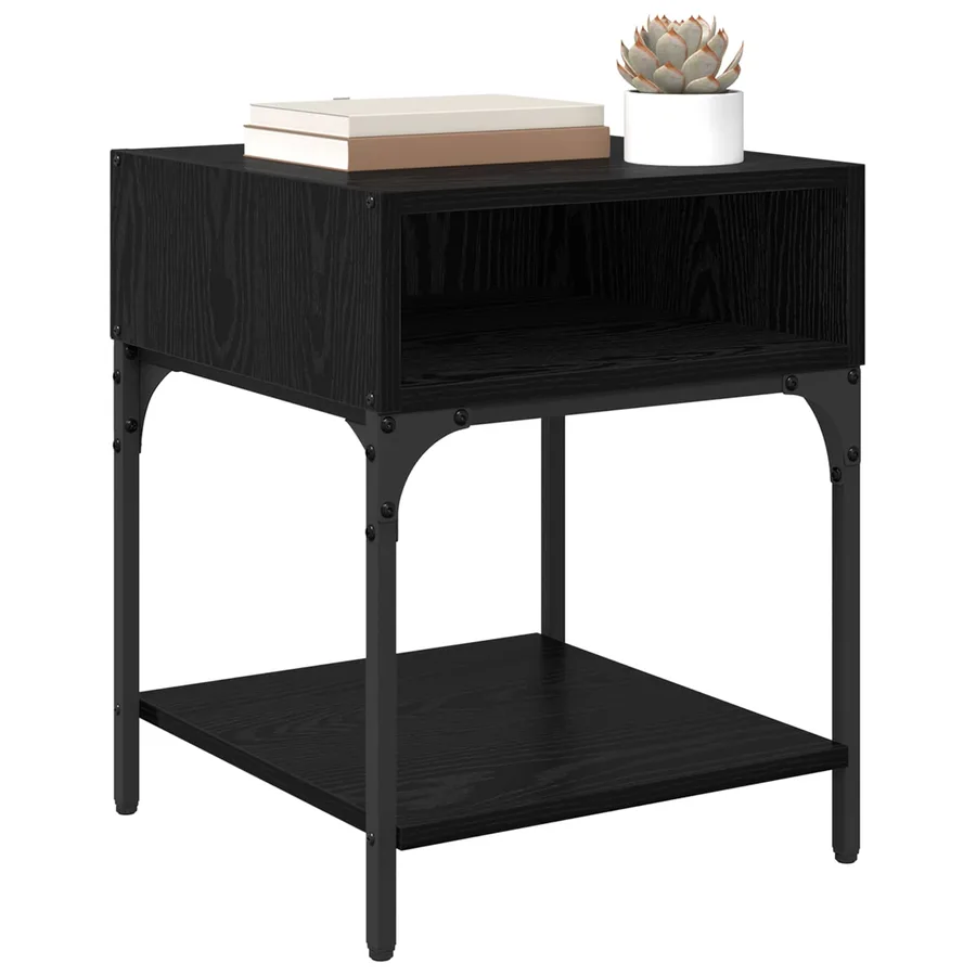 Table de chevet Chêne noir 40 x 40 x 50 cm Bois d'ingénierie - 3