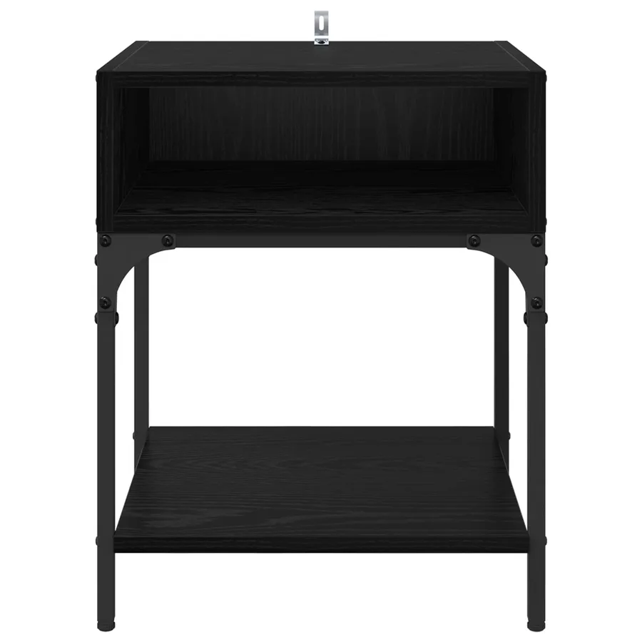 Table de chevet Chêne noir 40 x 40 x 50 cm Bois d'ingénierie - 5