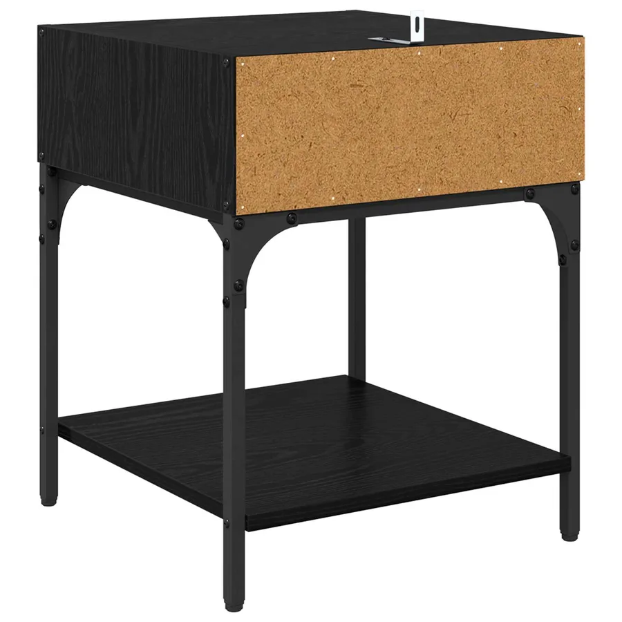 Table de chevet Chêne noir 40 x 40 x 50 cm Bois d'ingénierie - 7