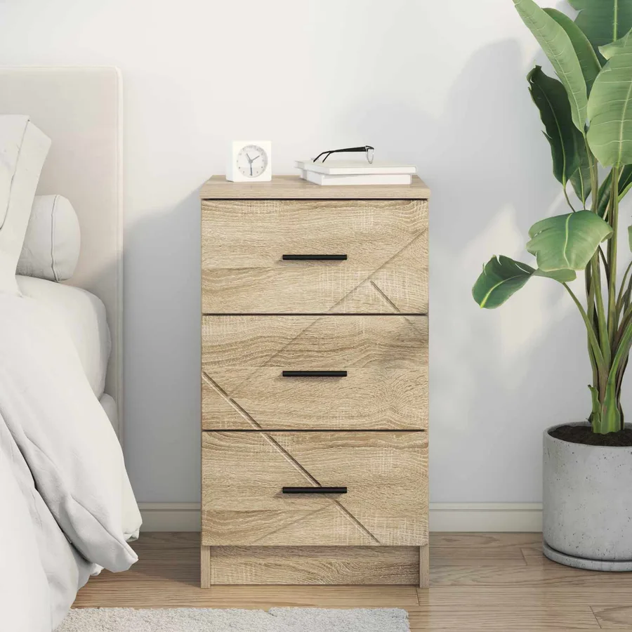 Cabinet de chevet avec tiroir Chêne sonoma 38 x 38 x 66 cm - 4