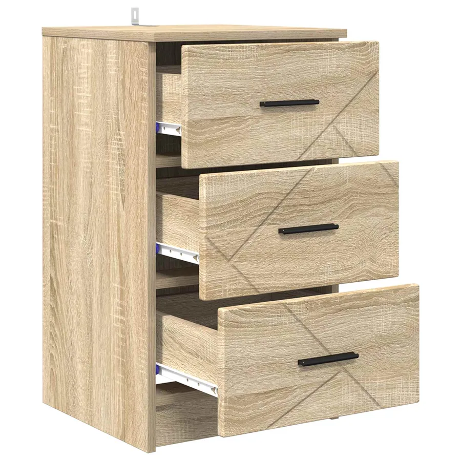 Cabinet de chevet avec tiroir Chêne sonoma 38 x 38 x 66 cm - 5