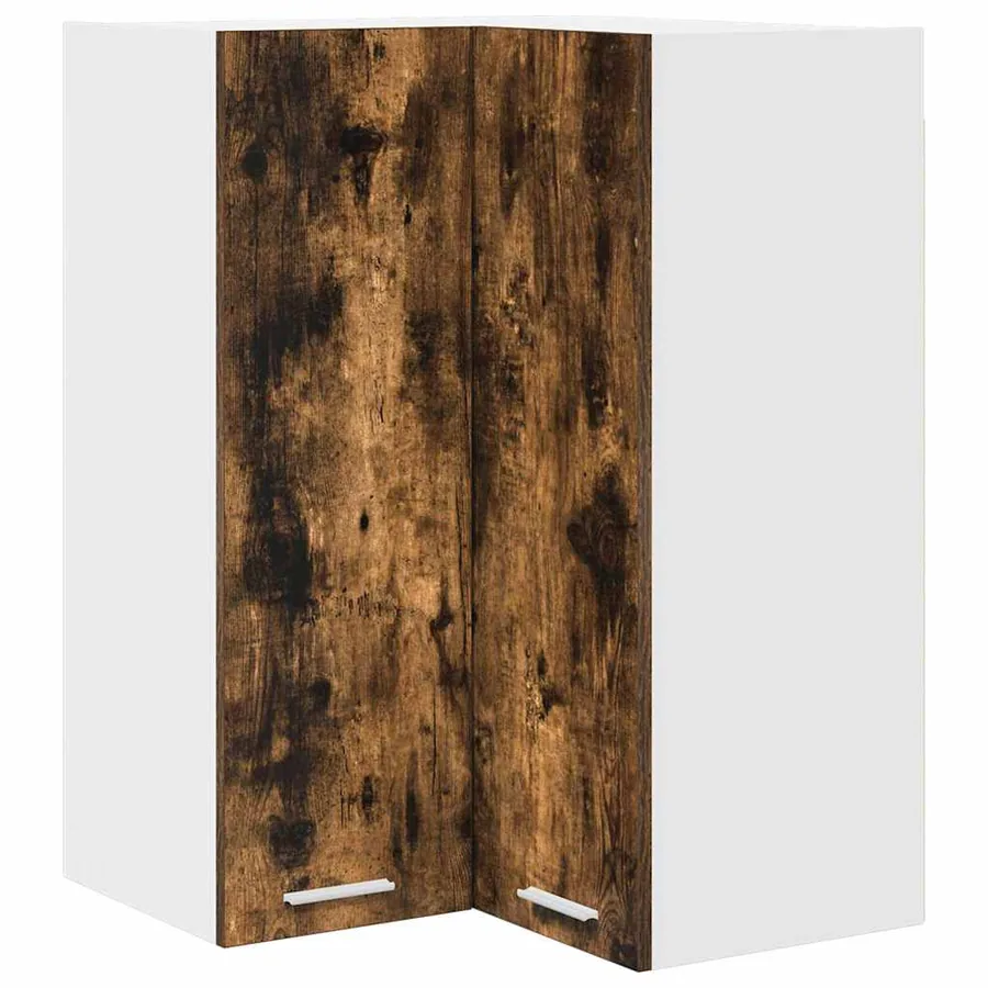 Armoire suspendue Chêne fumé et Blanc 57 x 57 x 80 cm - 2
