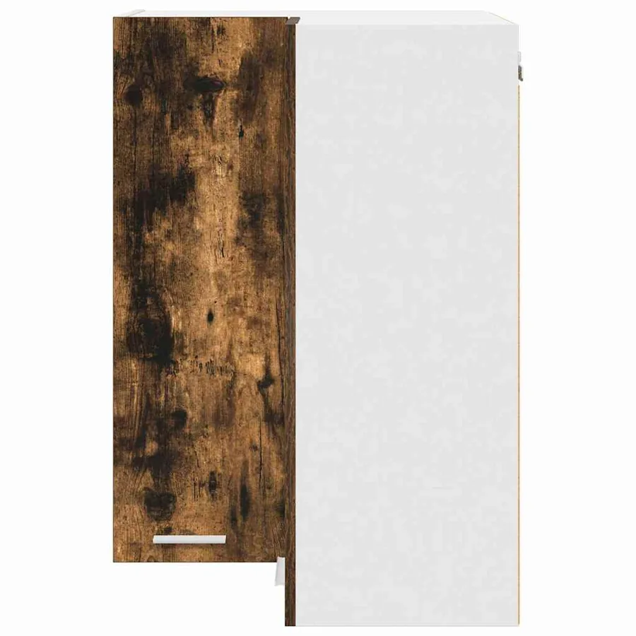 Armoire suspendue Chêne fumé et Blanc 57 x 57 x 80 cm - 6