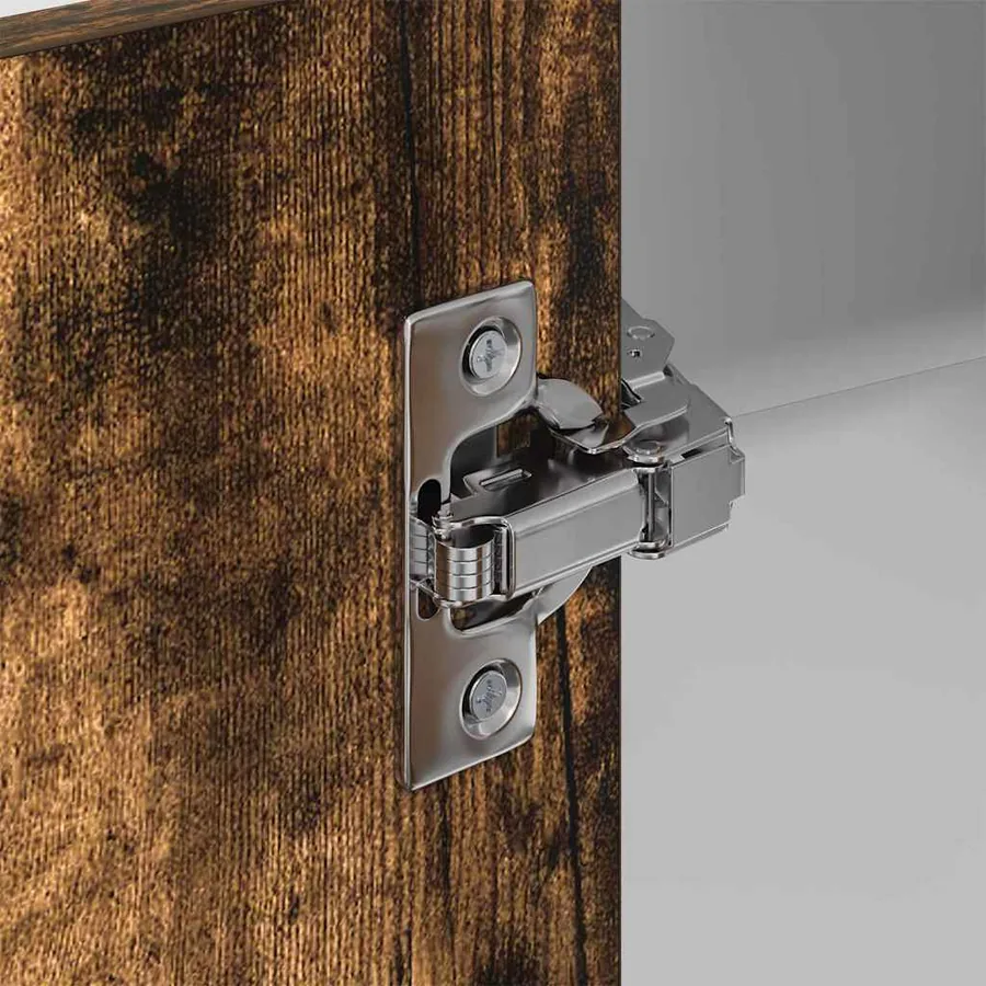 Armoire suspendue Chêne fumé et Blanc 57 x 57 x 80 cm - 9