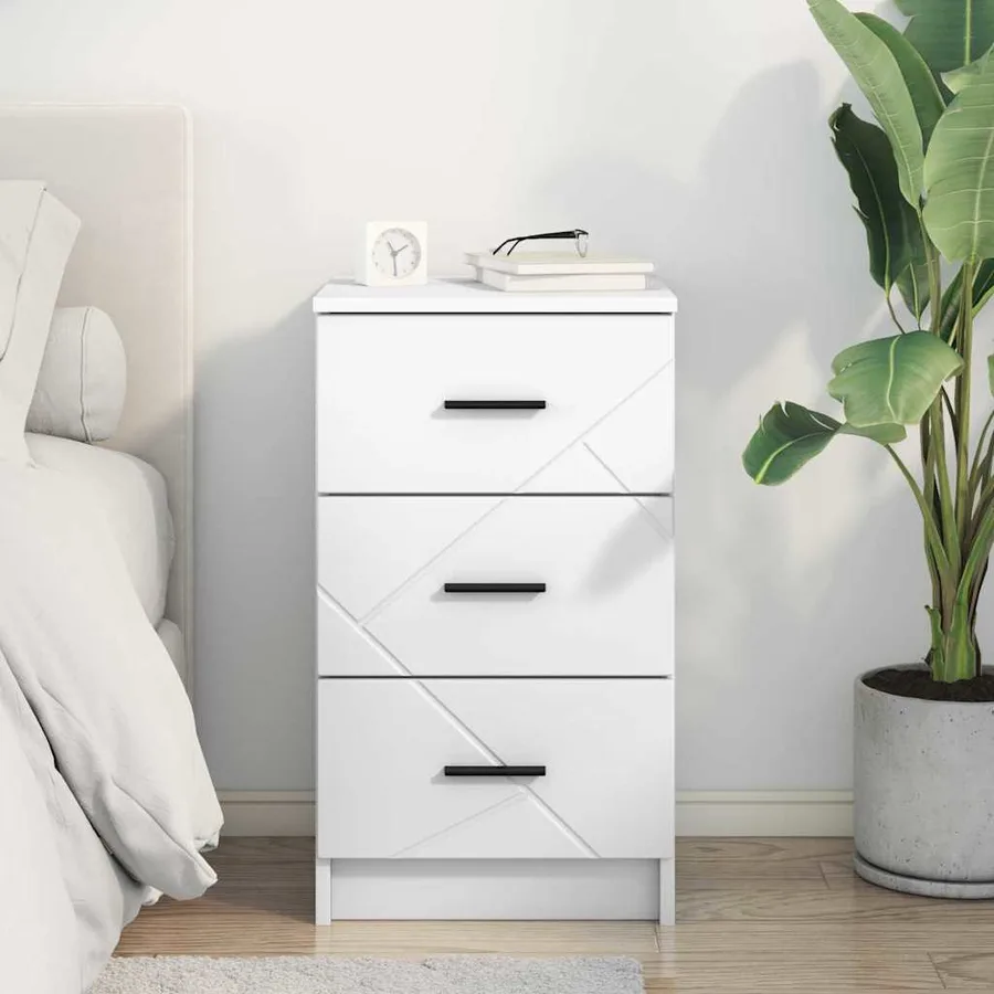 Cabinet de chevet Blanc 38 x 38 x 66 cm Bois d'ingénierie - 4