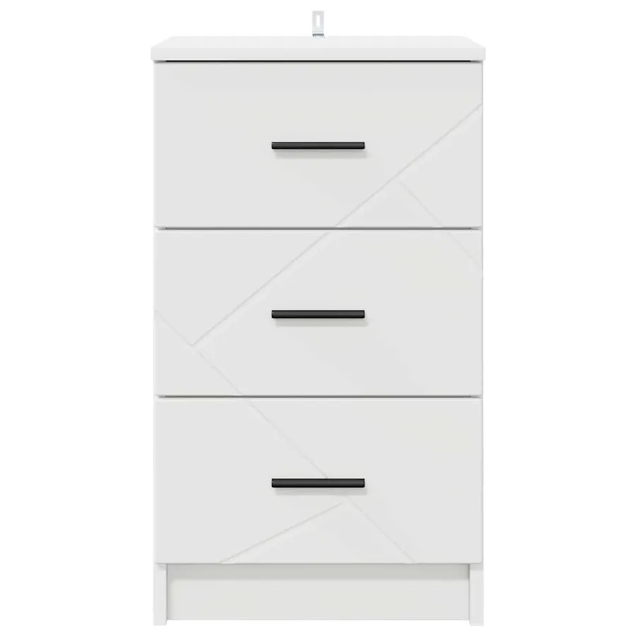 Cabinet de chevet Blanc 38 x 38 x 66 cm Bois d'ingénierie - 6