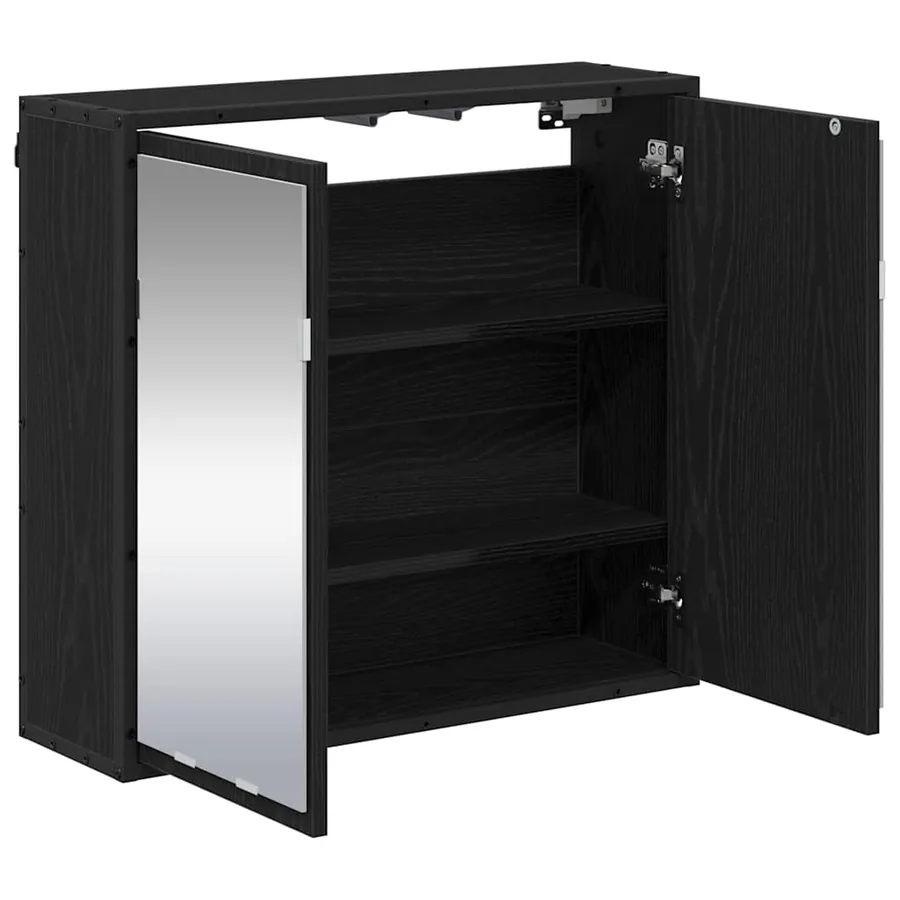Étagère Murale avec étagère Chêne noir 65 x 20 x 60 cm - 5