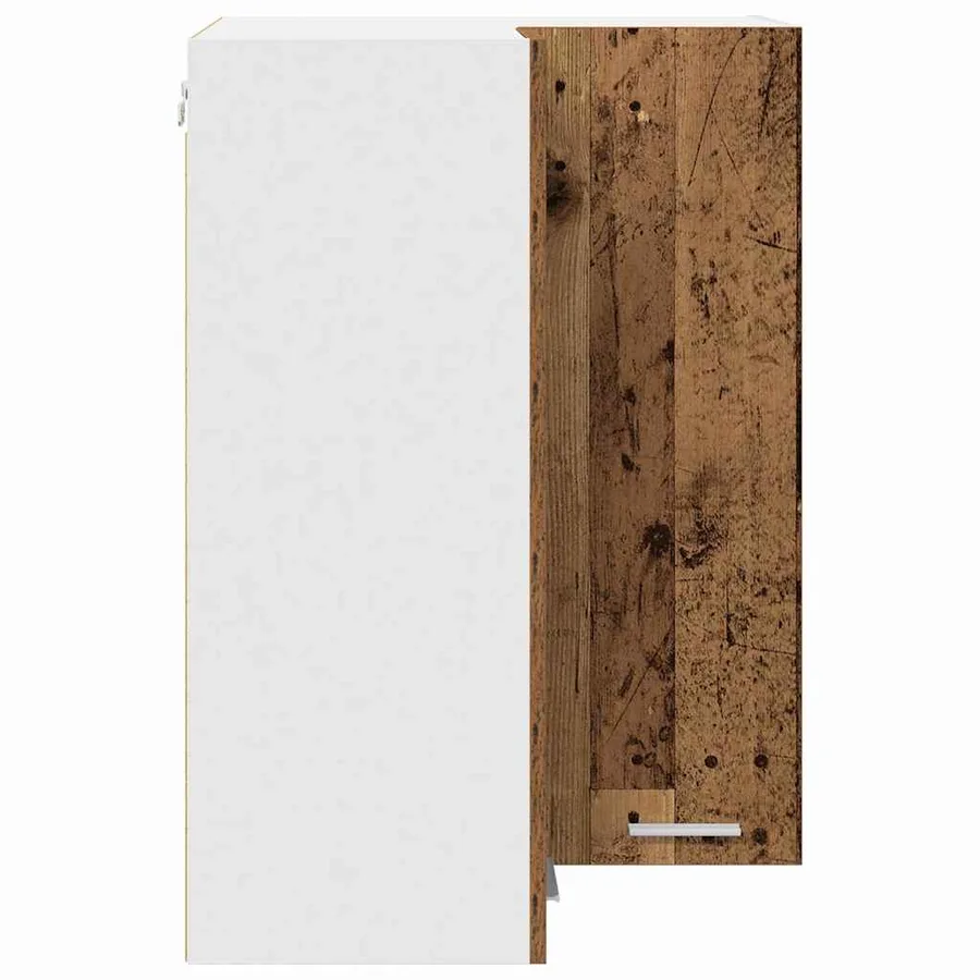 Armoire suspendue Bois ancien et Blanc 57 x 57 x 80 cm - 7
