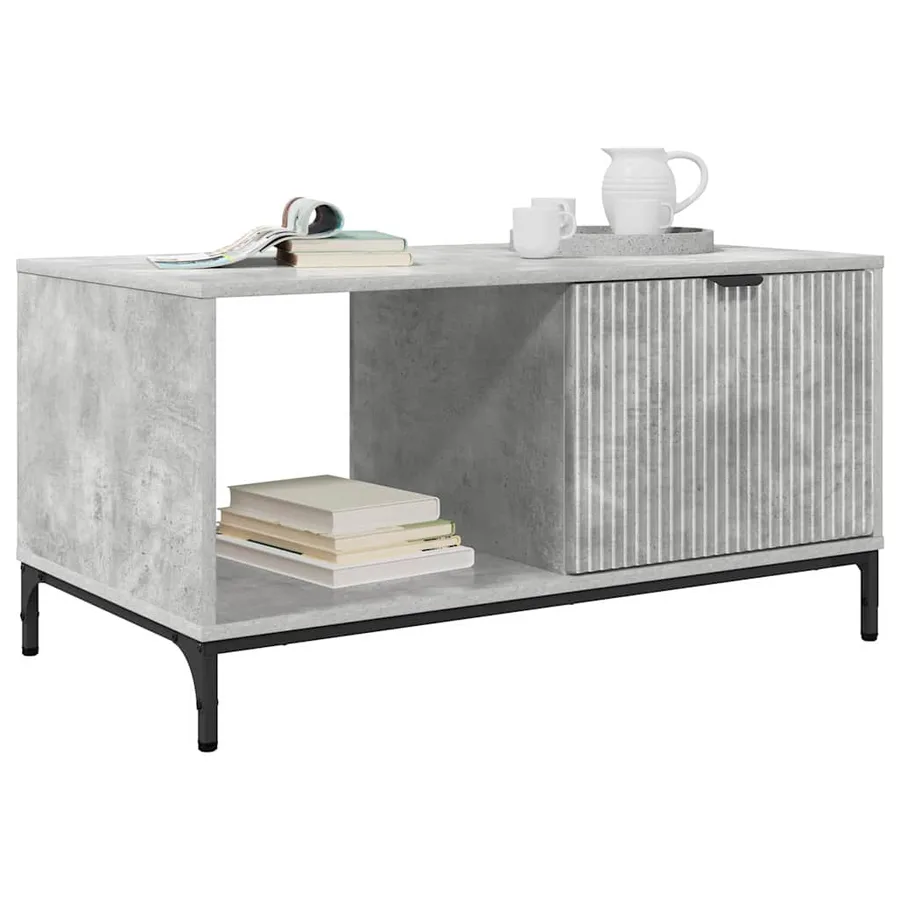 Table basse Gris béton 90 x 49 x 46 cm Bois d'ingénierie - 3