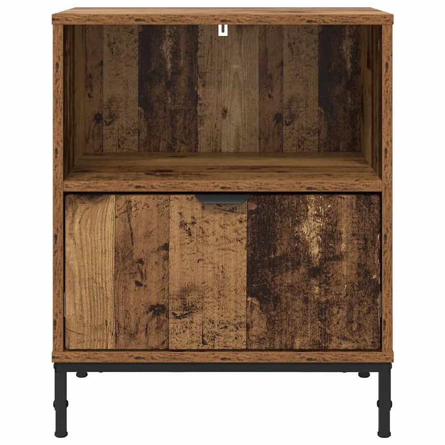 Cabinet de chevet avec tiroir 2 pcs Bois ancien 49 x 36 x 61 cm - 6