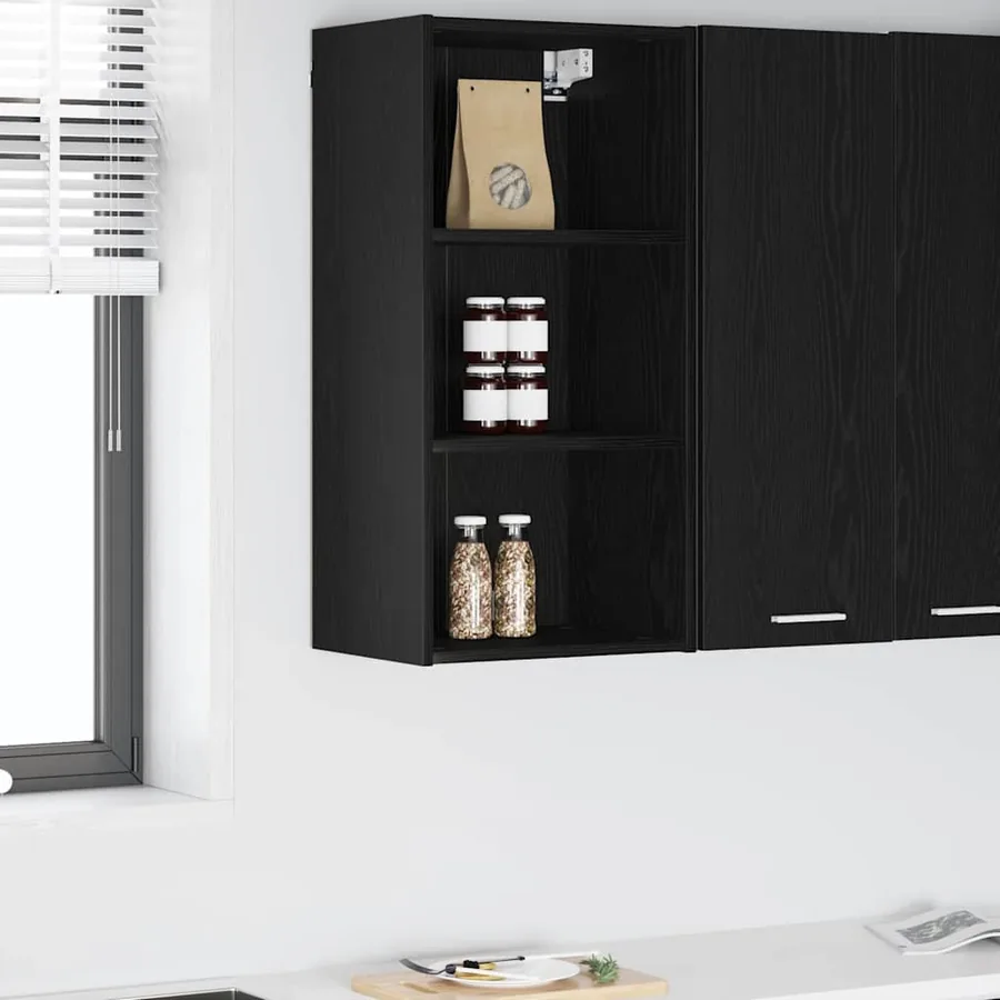 Armoire suspendue avec stockage Chêne noir 40 x 29,5 x 80 cm