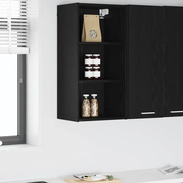 Armoire suspendue avec stockage Chêne noir 40 x 29,5 x 80 cm