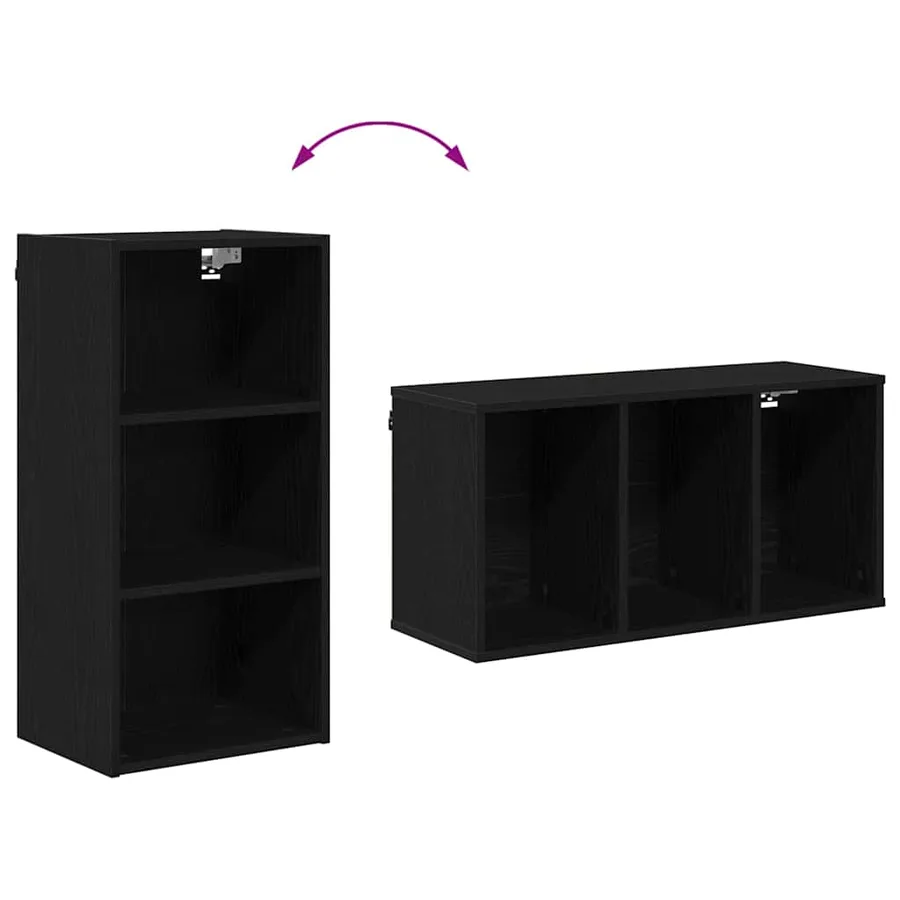 Armoire suspendue avec stockage Chêne noir 40 x 29,5 x 80 cm - 10