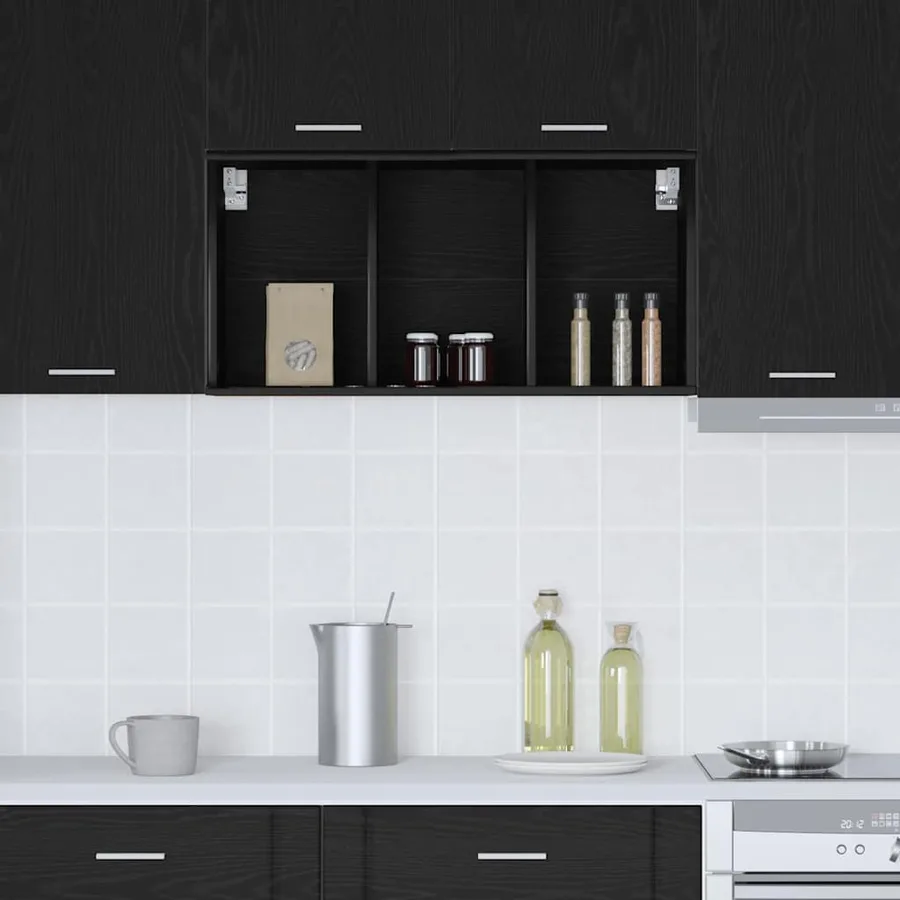 Armoire suspendue avec stockage Chêne noir 40 x 29,5 x 80 cm - 4
