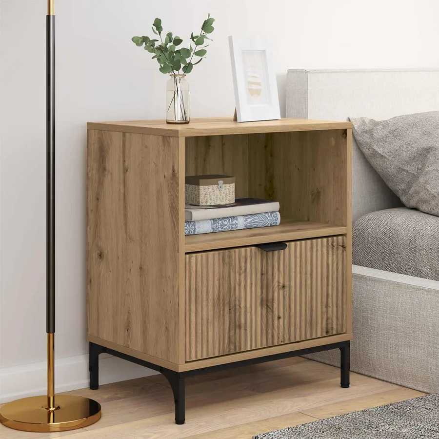 Cabinet de chevet 2 pc chêne artisanal 49 x 36 x 61 cm - 4