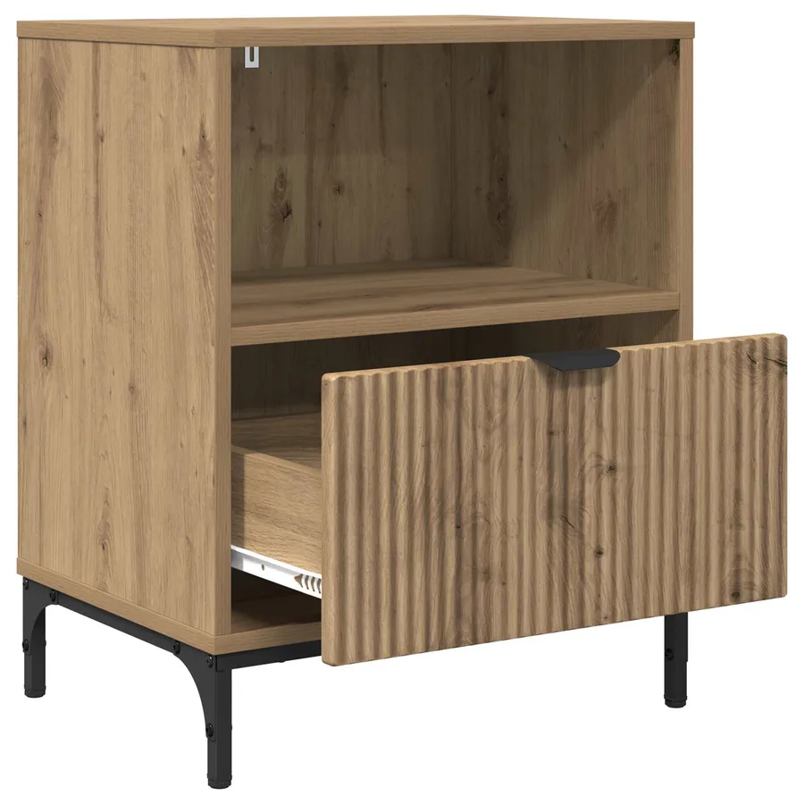 Cabinet de chevet 2 pc chêne artisanal 49 x 36 x 61 cm - 5